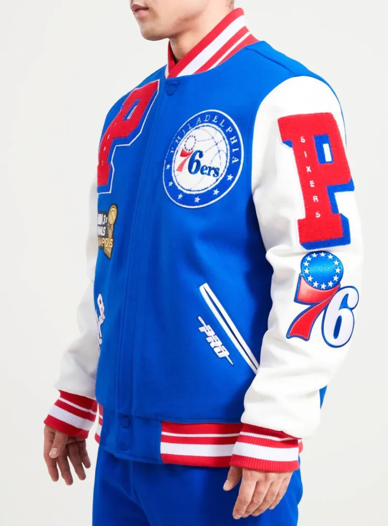 Logo Mashup Varsity Philidelphia 76ers Royal Blue Jackets