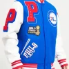 Logo Mashup Varsity Philidelphia 76ers Royal Jacket