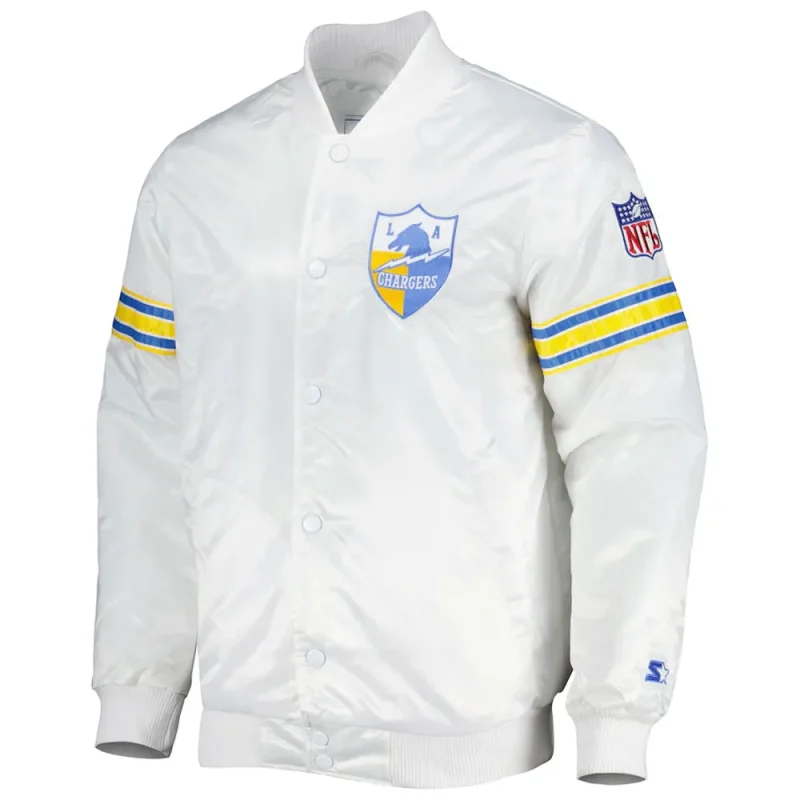 Los Angeles Chargers NFL Satin White Jacket