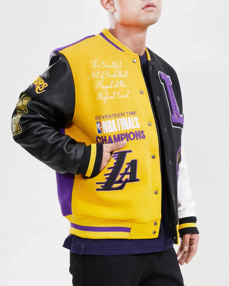 Los Angeles Lakers Color Block Varsity Jackets