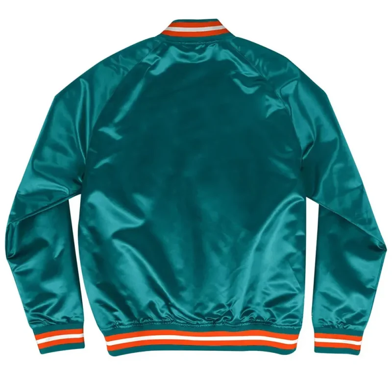 Miami Dolphins Lightweight Aqua Satin Jackets