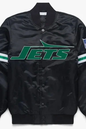 NY Jets Black Satin Jacket
