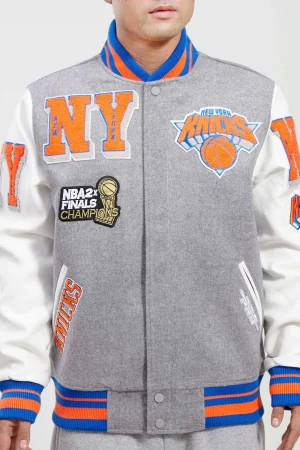 New York Knicks Mash Up Logo Varsity Jacket