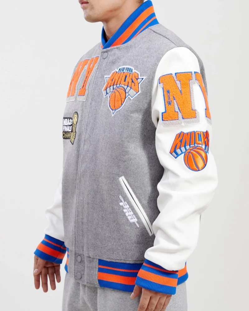 New York Knicks Mash Up Logo Varsity Jackets