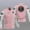 Pink White Ford Shelby Car Baseball Varsity Jacket