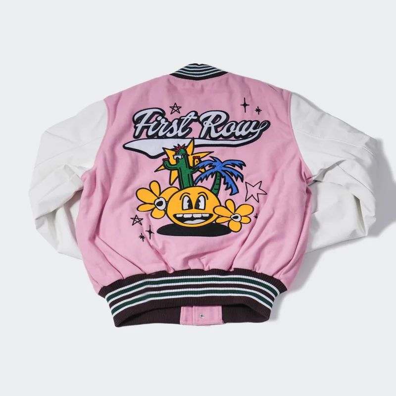 Unisex First Row State League Varsity Pink Jackets