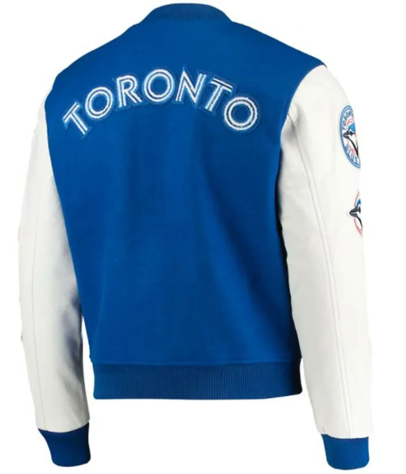 Varsity Toronto Blue Jays White and Royal Blue Jackets