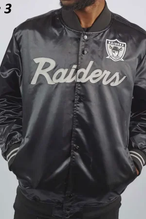 Wordmark Las Vegas Raiders Black Satin Jacket