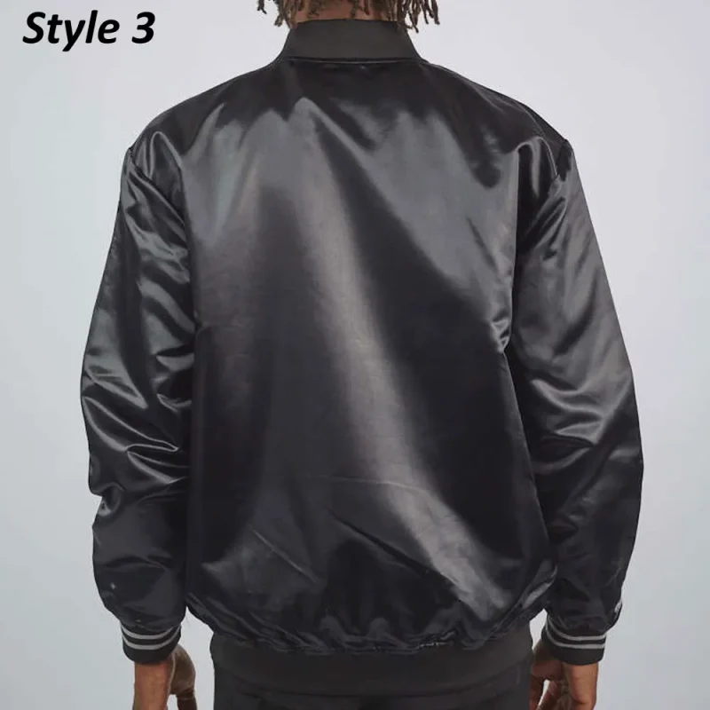 Wordmark Las Vegas Raiders Black Satin Jackets
