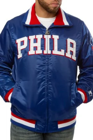 76ers Philadelphia Bomber Blue Jacket