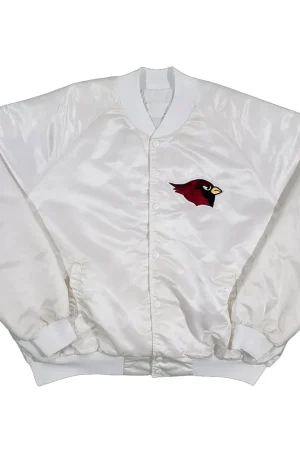 80s Arizona Cardinals Bomber White Satin Jacket