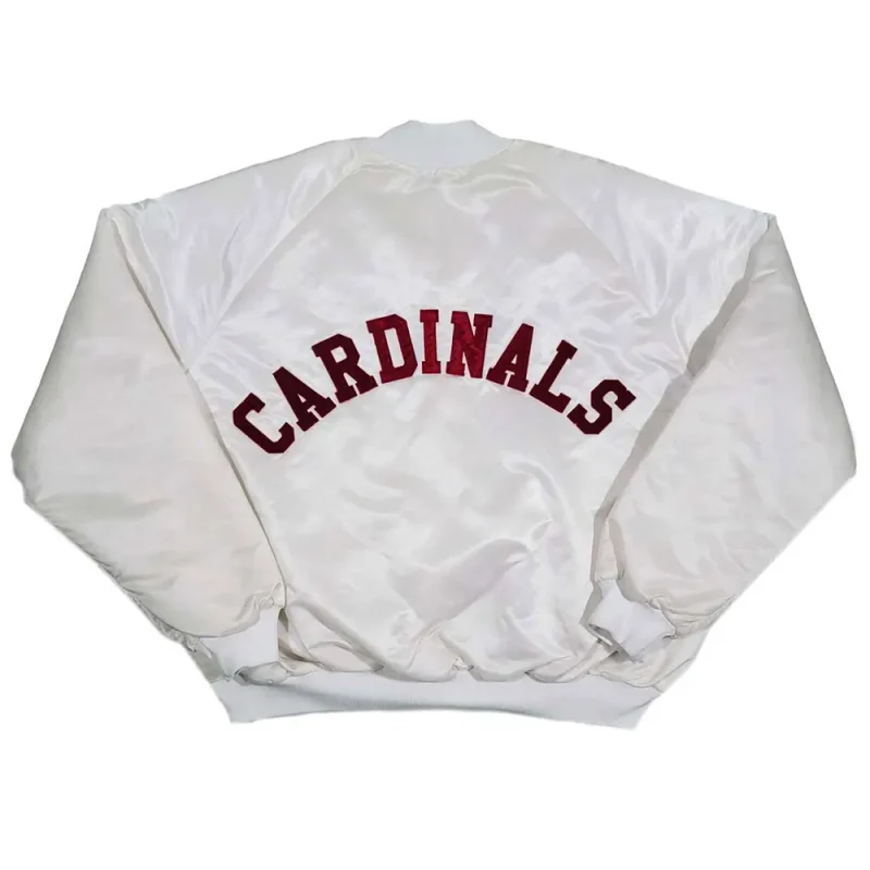 80s Arizona Cardinals Bomber White Satin Jackets