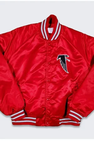 80’s Atlanta Falcons Red Bomber Satin Jacket