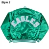 90’s Philadelphia Eagles Green Satin Green Bomber Jackets
