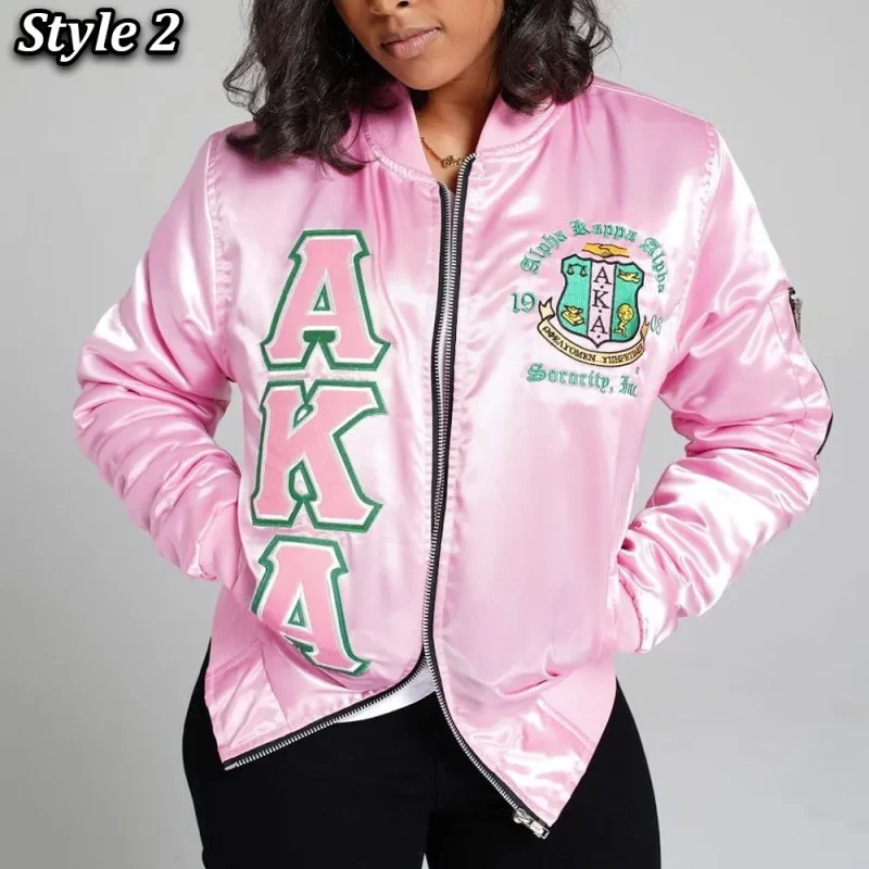 Alpha Kappa Alpha Chapter 24 Pink Satin Jacket