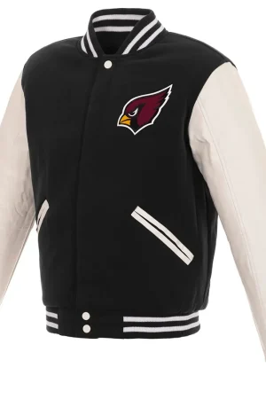 Arizona Cardinals Varsity Black and White Jacket
