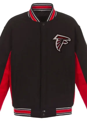 Atlanta Falcons Black and Red Varsity Wool Jacket
