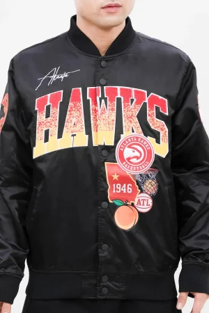Atlanta Hawks Home Town Satin Black Jacket