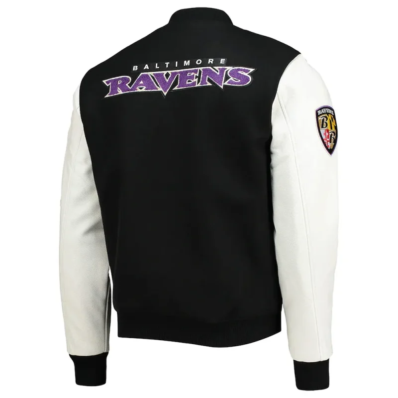 Baltimore Ravens Logo Black and White Varsity Jackets