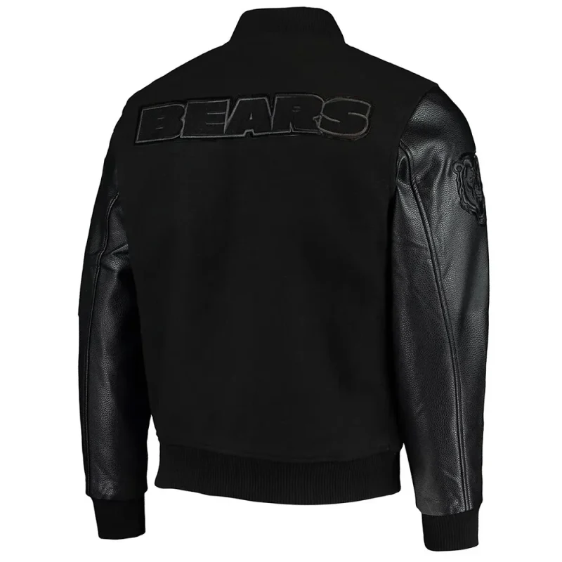 Black Chicago Bears Logo Varsity Jackets