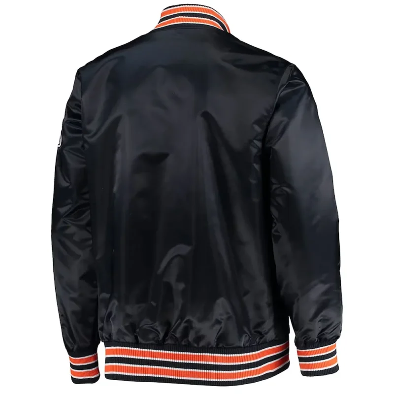 Black The Diamond Chicago Bears Retro Satin Jackets