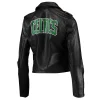 Boston Celtics Moto Black Leather Full-Zip Jackets