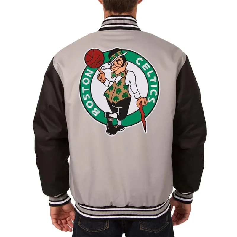 Boston Celtics Poly Twill Gray & Black Jackets