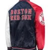 Boston Red Sox Reliever Raglan Satin Blue and Red Jackets