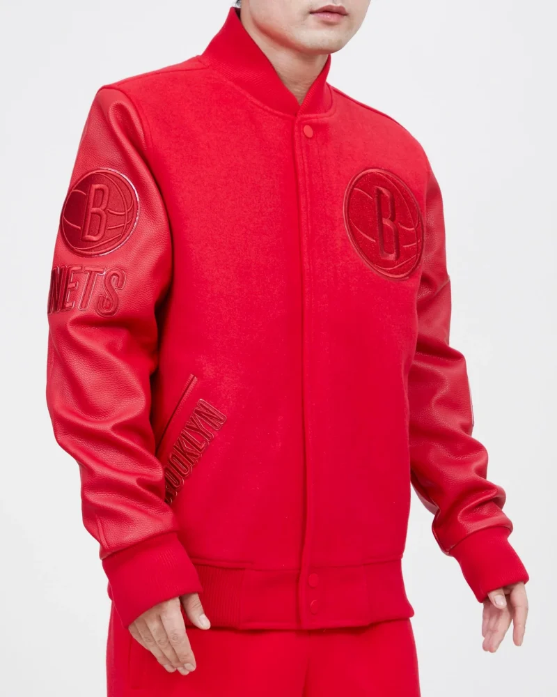 Brooklyn Nets Classic Triple Red Wool Jacket