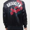 Brooklyn Nets Rose Satin Black Jackets
