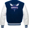 Charlotte Hornets NBA Varsity Blue and White Jackets