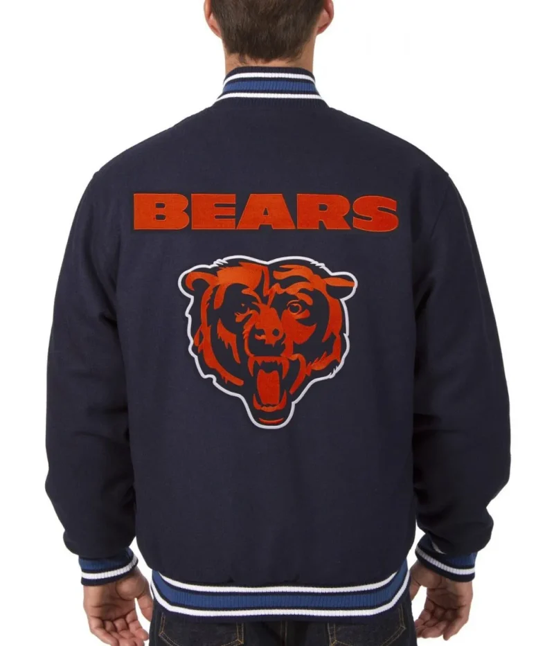 Chicago Bears Letterman Wool Navy Blue Jackets