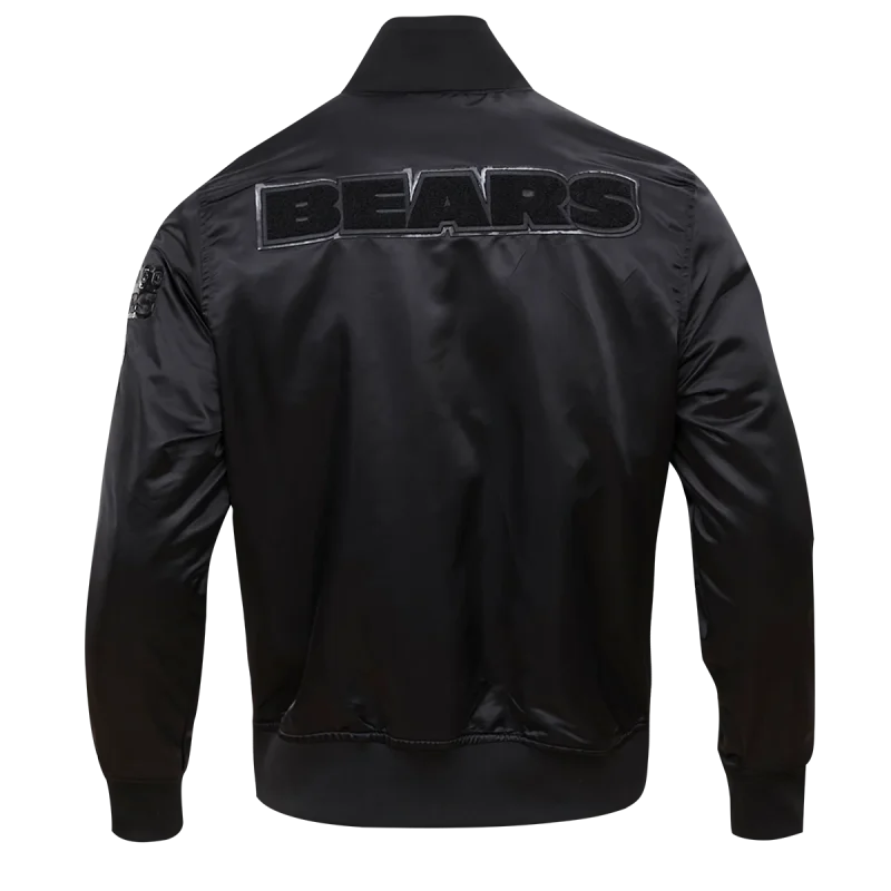 Chicago Bears Triple Black Satin Jackets