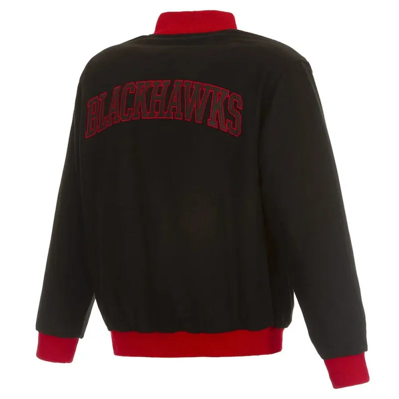 Chicago Blackhawks Commemorative Black Wool Jacket