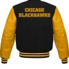 Chicago Blackhawks NHL Varsity Black and Yellow Jackets