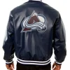 Colorado Avalanche Bomber Navy Blue Leather Jackets