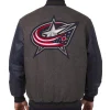 Columbus Blue Jackets Letterman Grey and Blue Jackets
