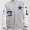 Dallas Cowboys Old English Wool Grey Varsity Jacket