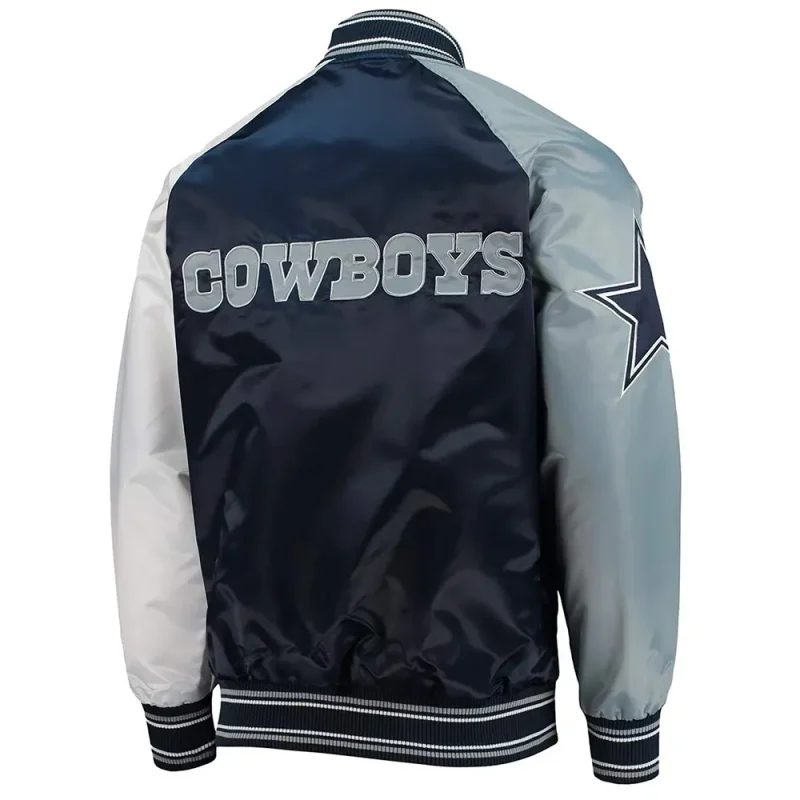 Dallas Cowboys The Reliever Navy & White Satin Jacket