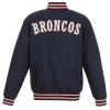 Denver Broncos Navy Blue Poly Twill Jackets