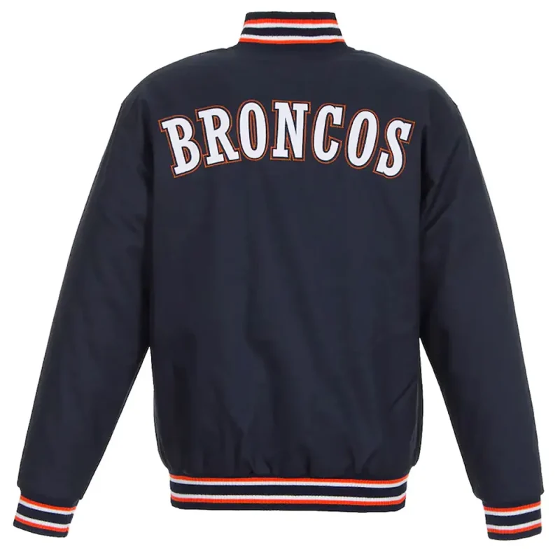 Denver Broncos Navy Blue Poly Twill Jackets