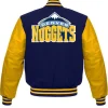 Denver Nuggets NBA Blue and Yellow Varsity Jackets