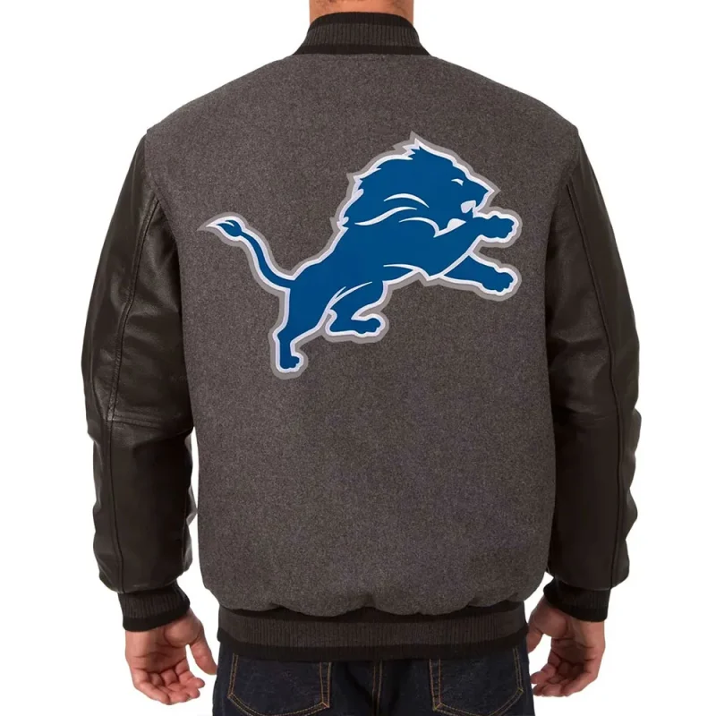Detroit Lions Varsity Black and Charcoal Jackets