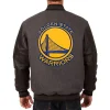 Golden State Warriors Varsity Charcoal and Black Jackets