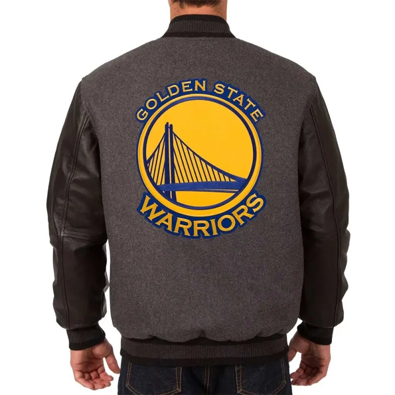 Golden State Warriors Varsity Charcoal and Black Jackets