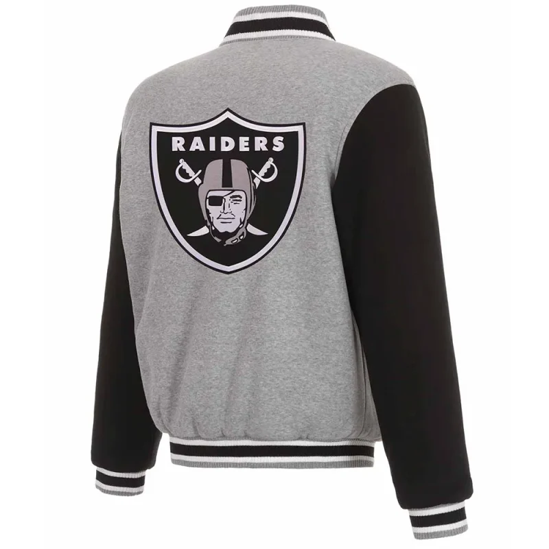 Las Vegas Raiders Varsity Black and Gray Wool Jackets