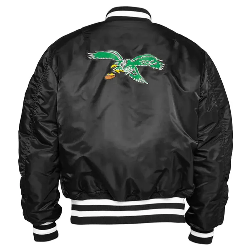 Men MA-1 Philadelphia Eagles Black Bomber Jacket