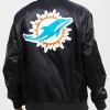 Miami Dolphins Team Big Logo Satin Black Jackets