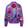 NBA Collage Vegan Leather Purple Jackets