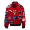 NBA Collage Wool & Leather Red Jackets